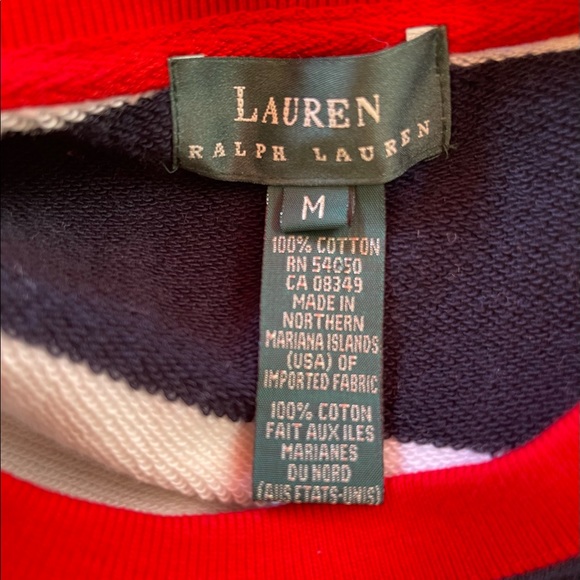 RALPH LAUREN Red White Blue Stripped Nautical Embroidered Flags Woman’s M NEW!!! - Picture 5 of 8